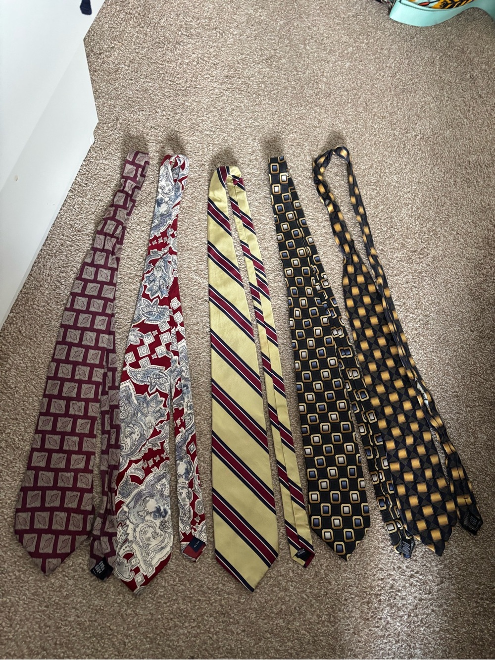 100% silk men’s tie lot - 5 pcs